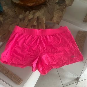 Reebok hot pink neon running shorts large